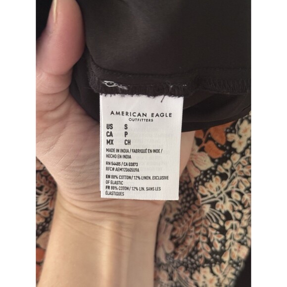 American Eagle Women's S Dress Floral Print V-neck Tiered Hem Dress Cottage - Picture 6 of 9